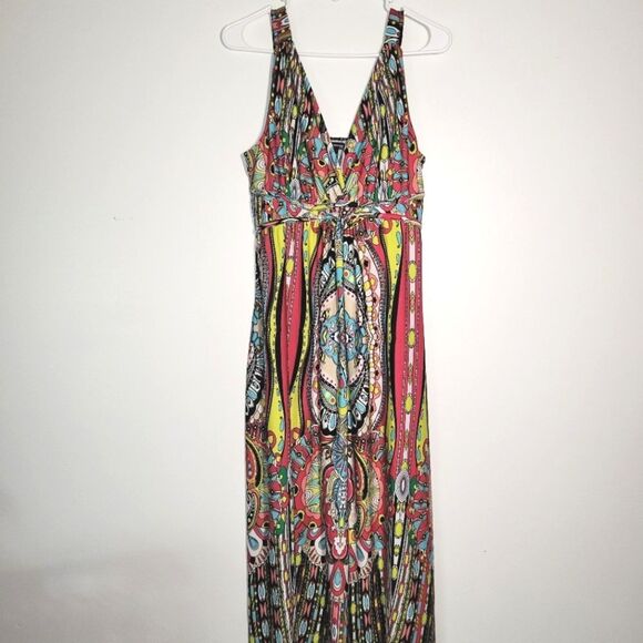 New Directions Colorful Maxi Dress Petite Large PL - Picture 2 of 11